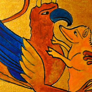 griffon-enluminure-huile-bestiaire-medieval