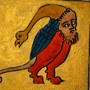 homme-animal-nain-enluminure-huile-bestiaire-medieval