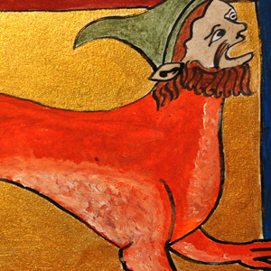 homme-animal-enluminure-huile-bestiaire-medieval