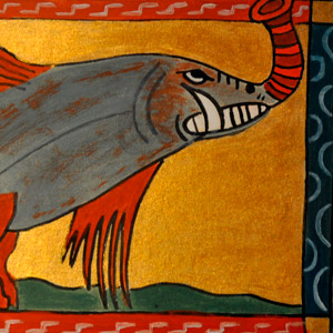 poisson-fantastique-volant-enluminure-huile-bestiaire-medieval