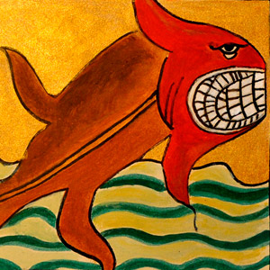 poisson-fantastique-furieux-enluminure-huile-bestiaire-medieval