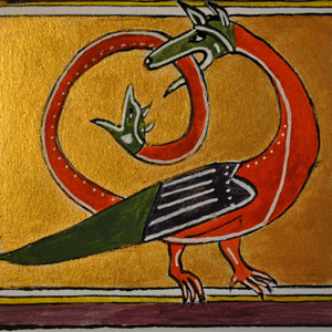 enluminure-huile-bestiaire-medieval-bete-fantastique-serpent-deux-tetes