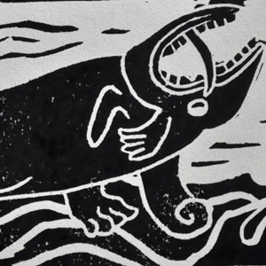 linogravure-bestiaire-medieval-monstre-marin-fantastique